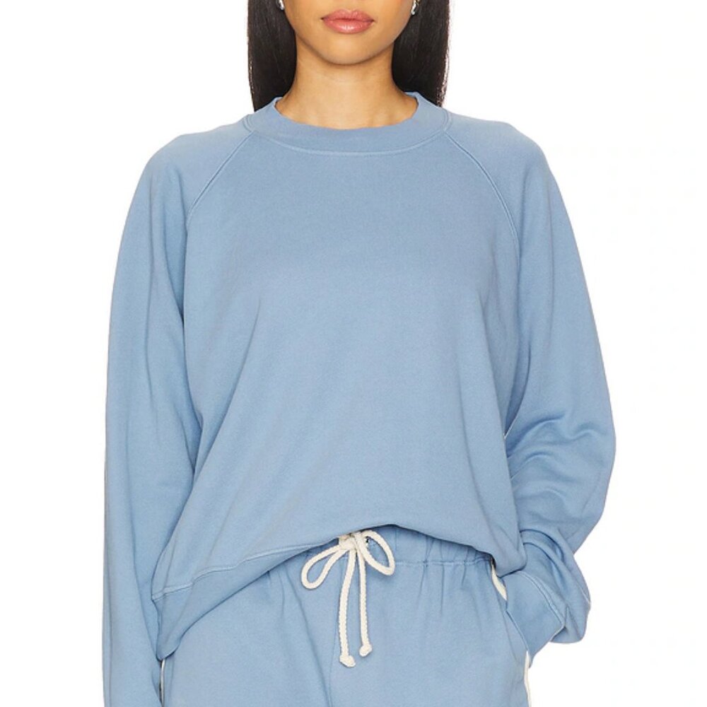 Revolve DONNI Eco-Terry Crewneck Sweatshirt XXL Blue Oversized Lounge Comfy